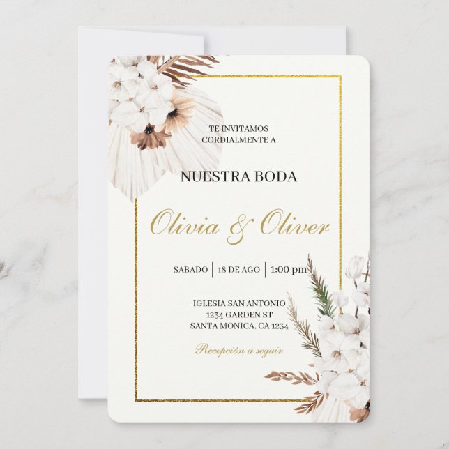 Invitation Mariage espagnol boho automne (Devant)