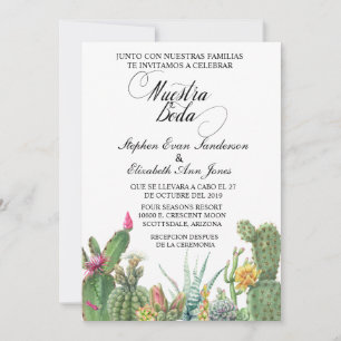 Invitation Mariage espagnol Cactus Succulent Garden