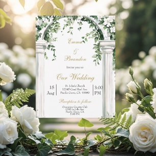 Invitation Mariage espagnol Église florale  