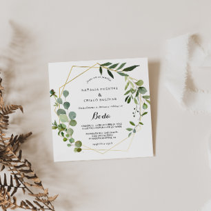 Invitation Mariage espagnol Feuille vert tropical