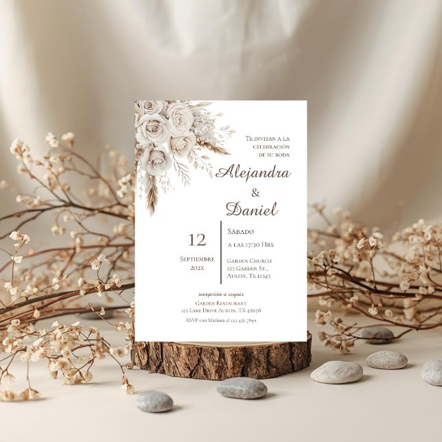 Invitation Mariage espagnol floral boho (Créateur téléchargé)