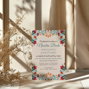 Invitation Mariage espagnol floral coloré élégant Fiesta