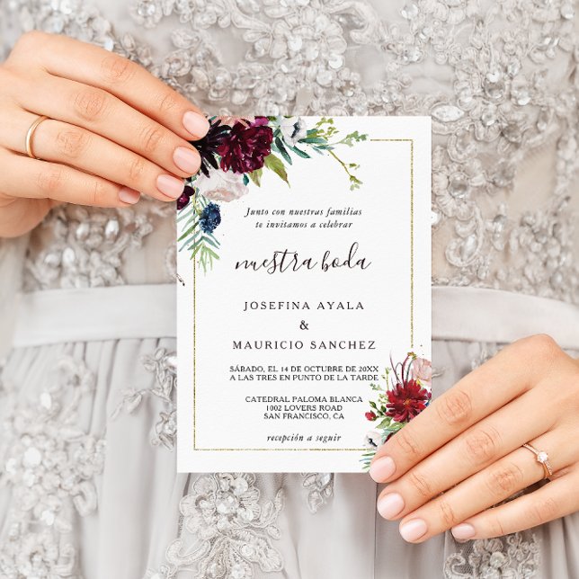 Invitation Mariage espagnol flush flush de la marine bourguig (Créateur téléchargé)