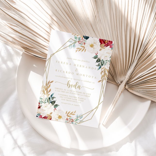 Invitation Mariage espagnol géométrique classique or (Créateur téléchargé)