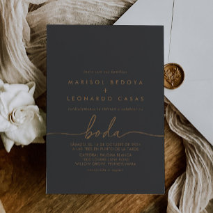 Invitation Mariage espagnol Gray Gold Classic