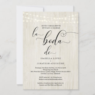 Invitation Mariage espagnol rustique tout en un w- Registre R