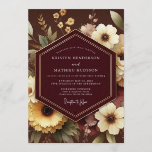 Invitation Mariage Espresso Gilded Bloom