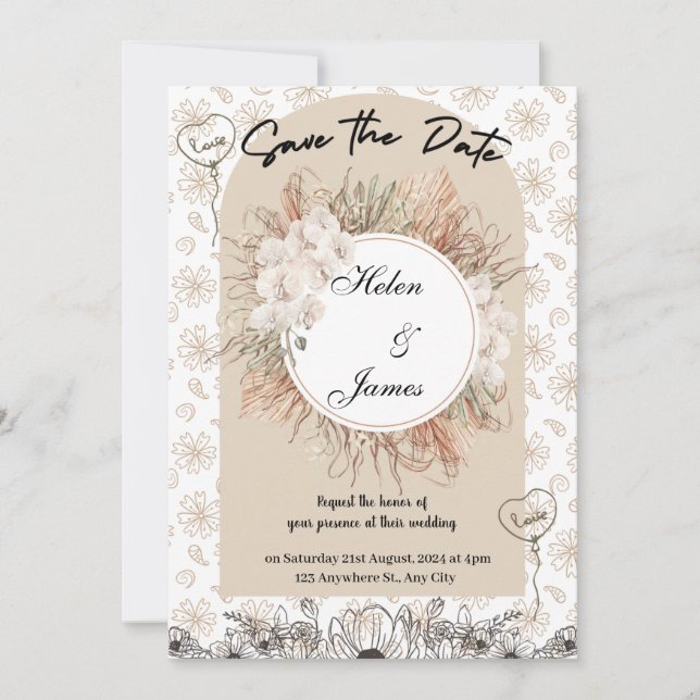 Invitation mariage esthétique cool (Devant)