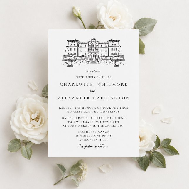 Invitation Mariage esthétique de l'ancien argent à fond trans (Créateur téléchargé)