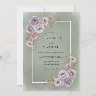 Invitation Mariage esthétique floral lavande