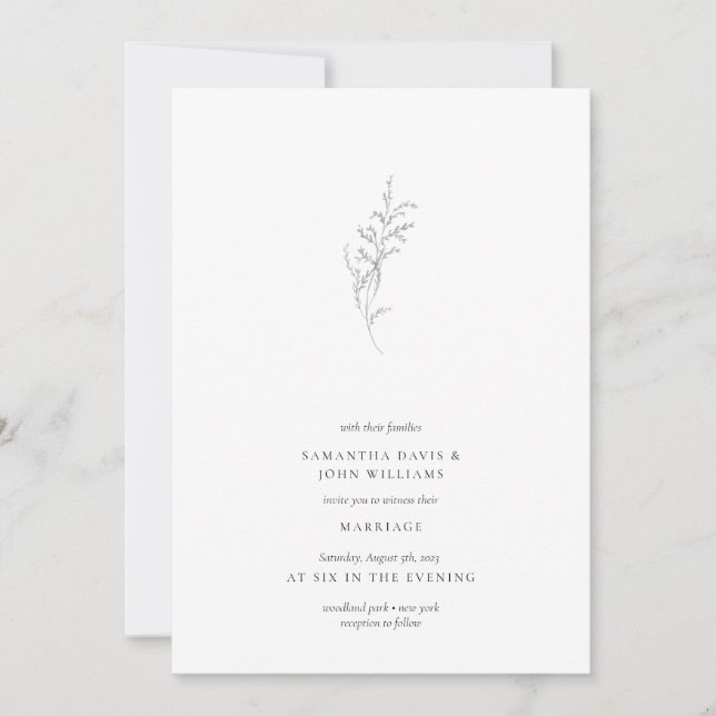 Invitation Mariage esthétique minimaliste moderne (Devant)