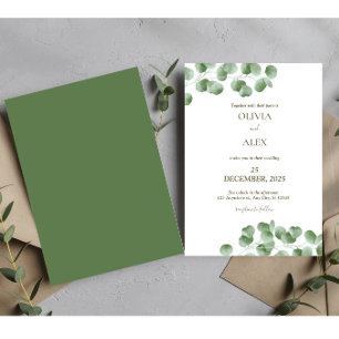 Invitation Mariage esthétique rustique eucalyptus verdure
