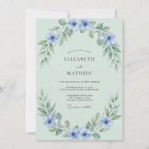 Invitation Mariage Estival Aérien Céladon