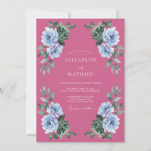 Invitation Mariage Estival Artistique Magenta