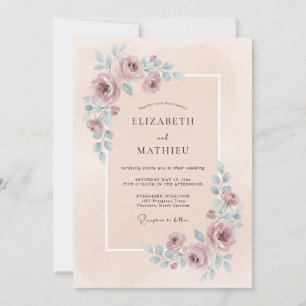 Invitation Mariage Estival Raffiné au Teint Rosé