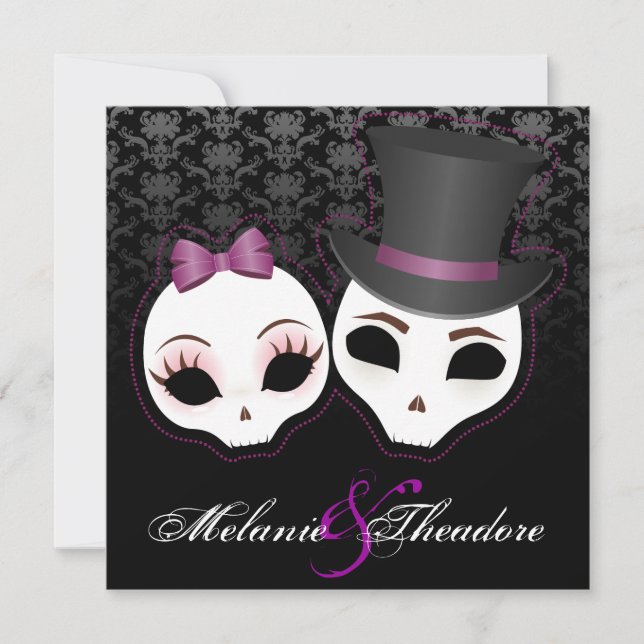 Invitation Mariage et jument (Violet) (Devant)