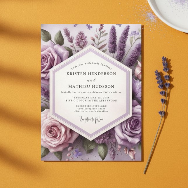 Invitation Mariage Éthéré à la Fleur de Lavande (Créateur téléchargé)