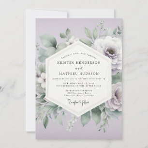 Invitation Mariage Éthéré aux Fleurs de Lavande