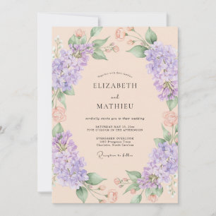 Invitation Mariage Éthéré aux Fleurs de Lavande