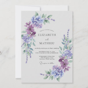 Invitation Mariage Éthéré de Printemps au Bleu Pervenche