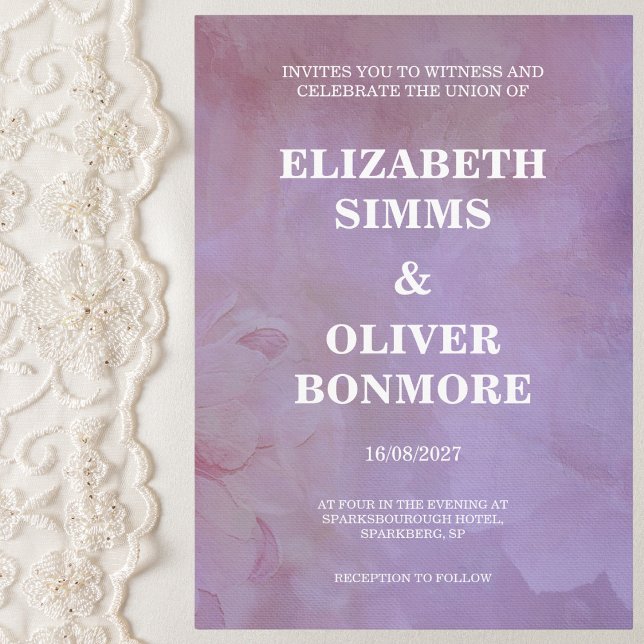 Invitation Mariage Ethereal Lavender Watercolor (Créateur téléchargé)