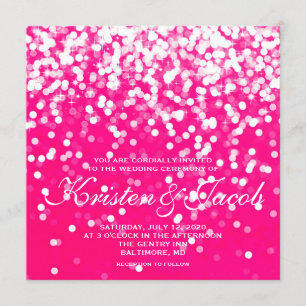 Invitation - Mariage étincelant rose chaud