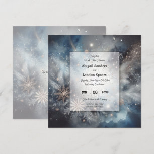 Invitation Mariage Étincelle de Minuit Hiver Céleste