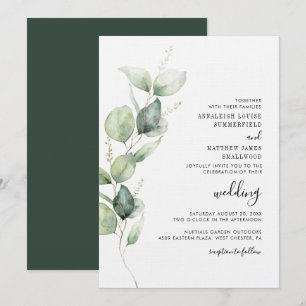 Invitation Mariage Eucalyptus aquarelle