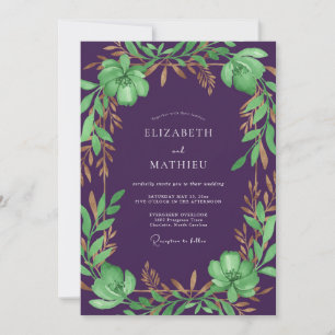 Invitation Mariage Eucalyptus au Feuillage Bronze Plum