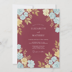 Invitation Mariage Eucalyptus au Feuillage Champagne