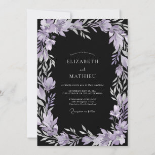 Invitation Mariage Eucalyptus au Feuillage d'Améthyste Noir