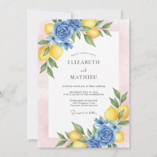 Invitation Mariage Eucalyptus au Feuillage de Citron Azur