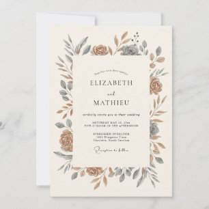 Invitation Mariage Eucalyptus au feuillage de cuivre sur ardo