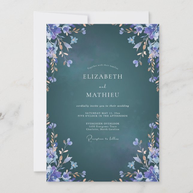 Invitation Mariage Eucalyptus au feuillage de lavande de minu (Devant)