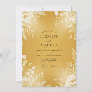 Invitation Mariage Eucalyptus au feuillage de moutarde
