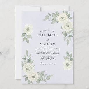 Invitation Mariage Eucalyptus au feuillage de pervenche argen