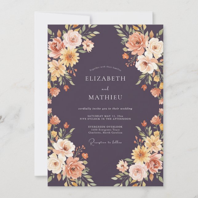 Invitation Mariage Eucalyptus au Feuillage en Terracotta de P (Devant)