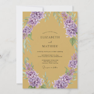 Invitation Mariage Eucalyptus au feuillage lilas ocre