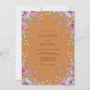 Invitation Mariage Eucalyptus au feuillage magenta cuivré