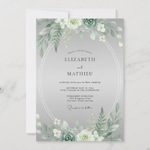 Invitation Mariage Eucalyptus au Feuillage Succulent Menthe