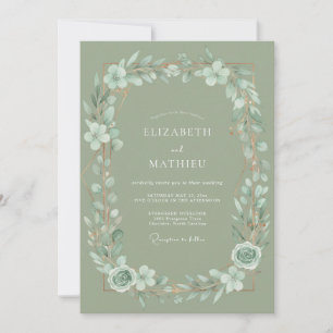 Invitation Mariage Eucalyptus Bouquet de Menthe Sauge
