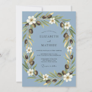 Invitation Mariage Eucalyptus Branche d'Olivier en Acier