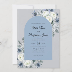 Invitation Mariage Eucalyptus Chardon Azur