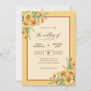 Invitation Mariage Eucalyptus Fleur de Miel Ambre