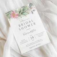 Mariage Eucalyptus Floral Rose Gold Bridal Shower