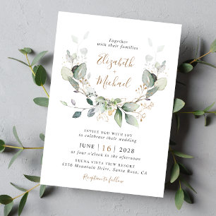 Invitation Mariage Eucalyptus Green Watercolor