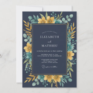 Invitation Mariage Eucalyptus Moutarde de Minuit
