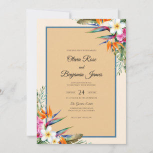 Invitation Mariage Eucalyptus Oiseau Tropical de Paradis