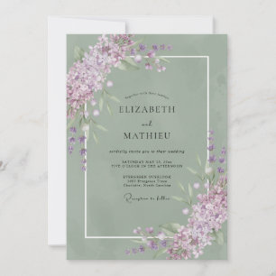 Invitation Mariage Eucalyptus Olive Lilas
