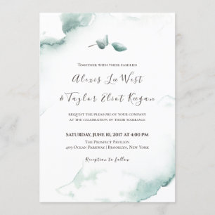 Invitation Mariage Eucalyptus rafraîchissant l'aquarelle